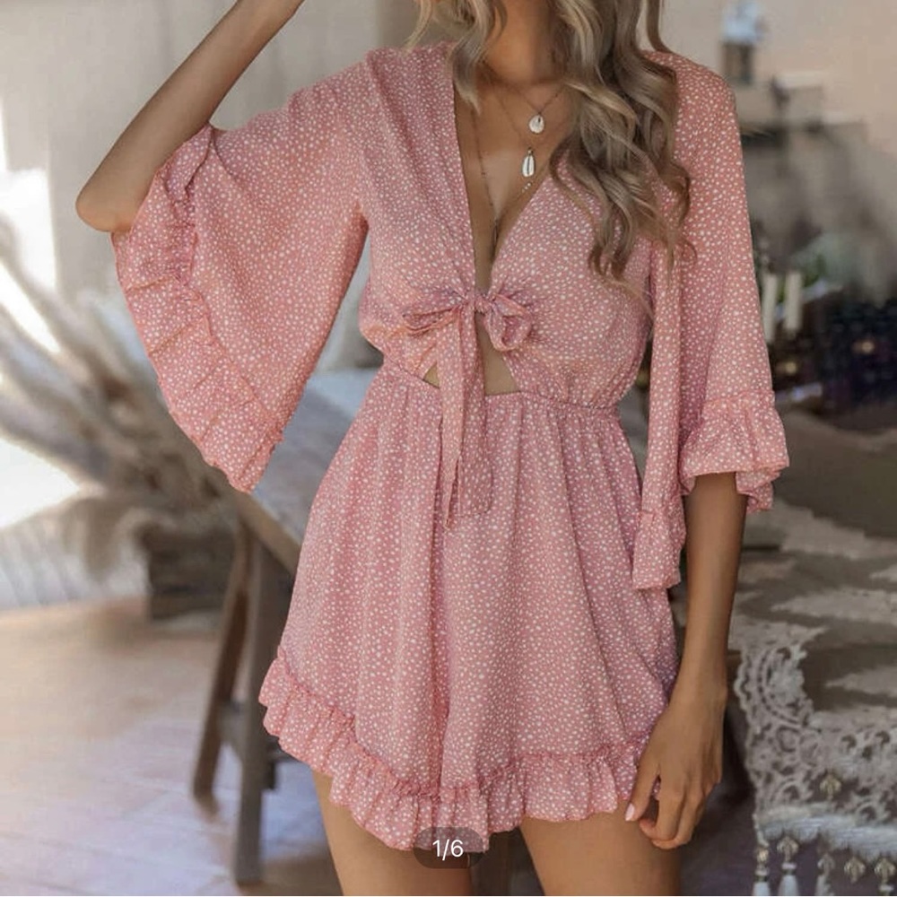 Pink summer romper.